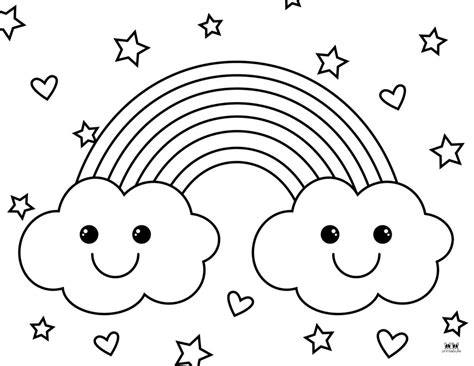 Rainbow Coloring Pages - 50 FREE Printable Pages | Printabulls