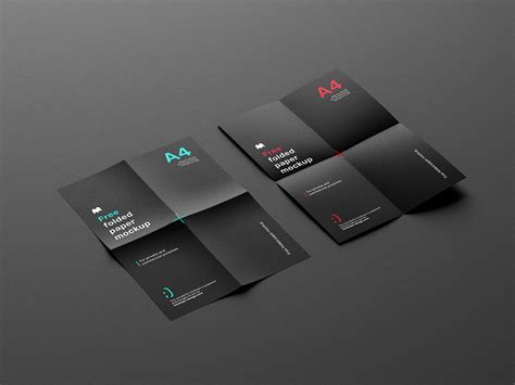 Free folded paper mockup on Behance