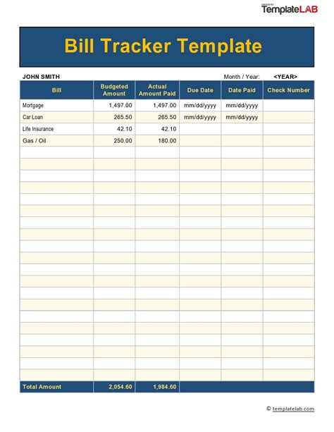 20 Free Bill Pay Checklists & Bill Calendars (PDF, Word & Excel)