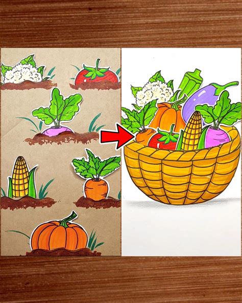 Let's Learn With Fun. Amazing Drawing Ideas. Making a vegetable garden ...