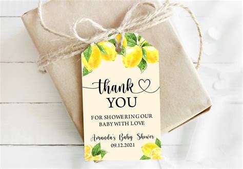 EDITABLE Lemon Thank You Tags Lemon Favor Tag Lemon Gift - Etsy UK