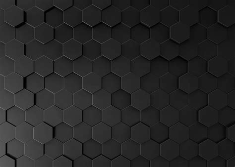 Black Hexagon Pattern Wall Mural Wallpaper | Canvas Art Rocks