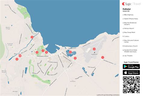 Kahului Printable Tourist Map | Sygic Travel