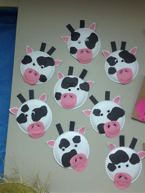 paper plate cow craft... Farm animals week for classroom preschoolers Farm Animals Preschool ...
