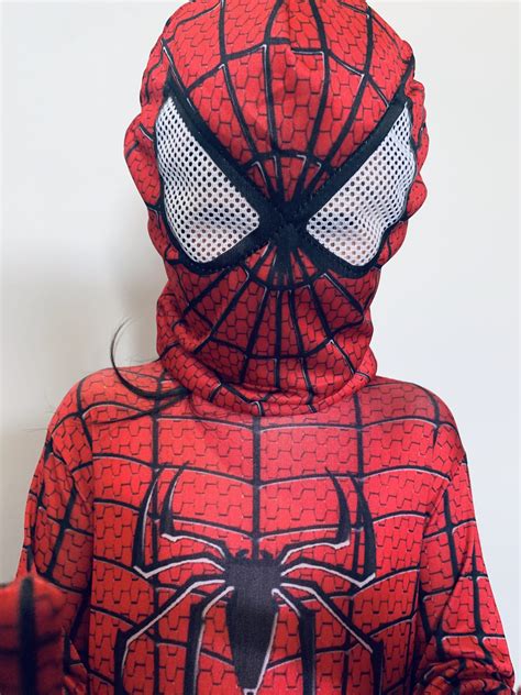 Kid Spiderman Jumpsuit Costume with Mask - Sleeping Bunnies