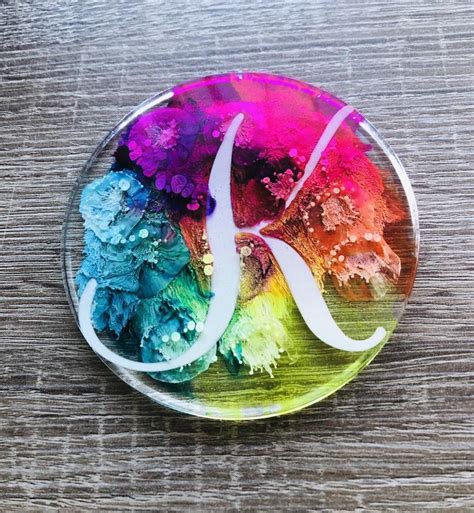 Personalized resin coasters rainbow resin coaster set Petri | Etsy Personalized Housewarming ...