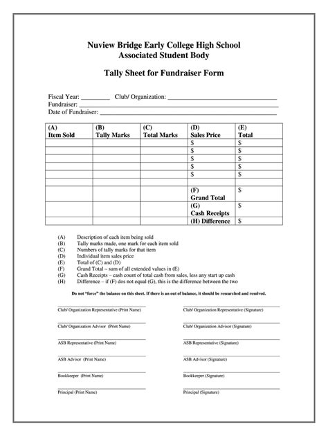 Printable Tally Sheets