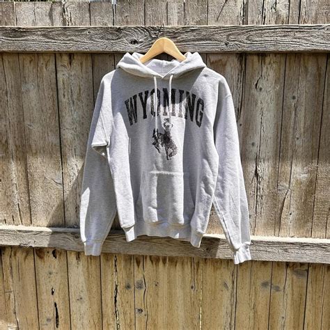 VTG Wyoming hoodie The cowboy on this is so cute!... - Depop