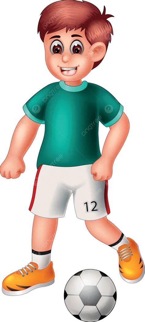 Funny Boy Playing Soccer Football Cartoon Shirt Pant Soccer Vector, Shirt, Pant, Soccer PNG and ...