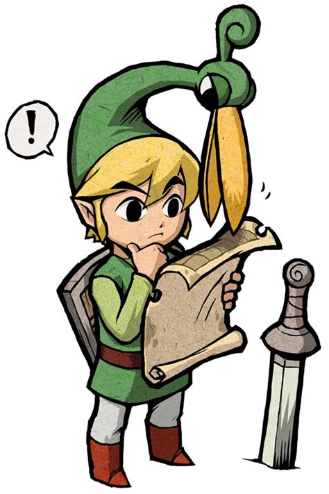 Link Studying Dungeon Map Art - The Legend of Zelda: The Minish Cap Art ...