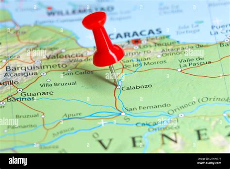 Calabozo, Venezuela pin on map Stock Photo - Alamy