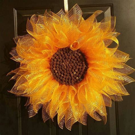 Sunflower Wreath Deco Mesh Sunflower Wreath Summer Wreath - Etsy | Sunflower wreaths, Everyday ...