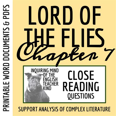 Lord of the Flies Chapter 7 Close Reading Analysis Worksheet | Made By ...