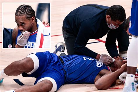 NBA star Kawhi Leonard suffers horror injury with blood pouring from mouth after being elbowed ...