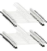 Trouser Hangers - 24 Pack Skirt Hangers with Clips Clip Hangers Pant ...