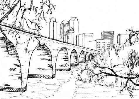 Stone Arch Bridge Drawing by Alyssa Norby - Pixels