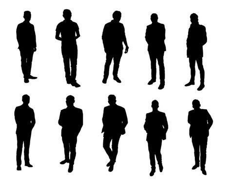 10 Man Standing Silhouette (PNG Transparent) | OnlyGFX.com