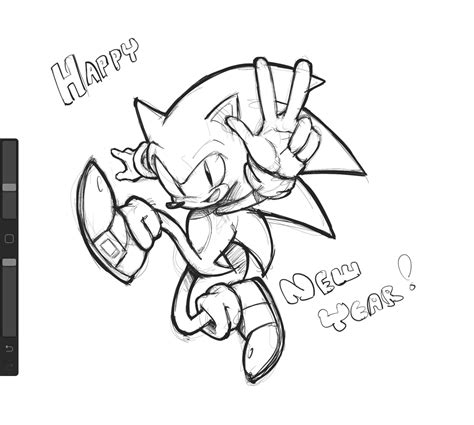 Sonic art i made for new year. Quick sketch. : r/SonicTheHedgehog