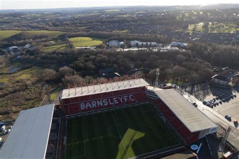 Barnsley FC Football Club Oakwell Stadium from Above Drone Aerial View Blue Sky Editorial Photo ...