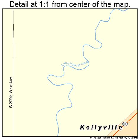 Kellyville Oklahoma Street Map 4039000