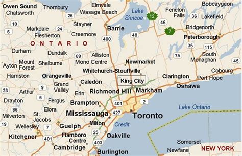 King City, Ontario area map & More