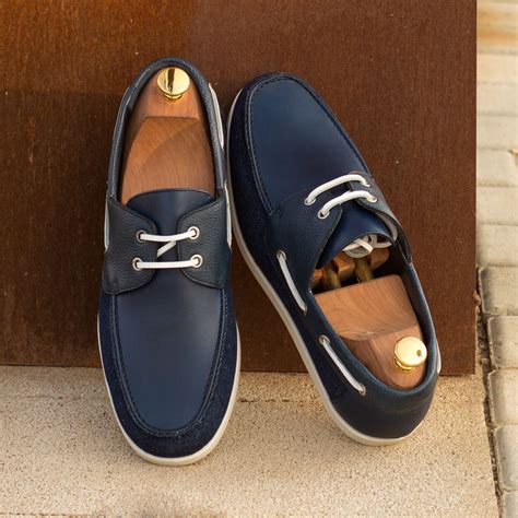 Mens Boat Shoes | MARINA Denim & Leather navy blue | Civardi Shoes