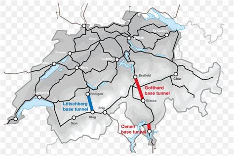 Gotthard Rail Tunnel Map