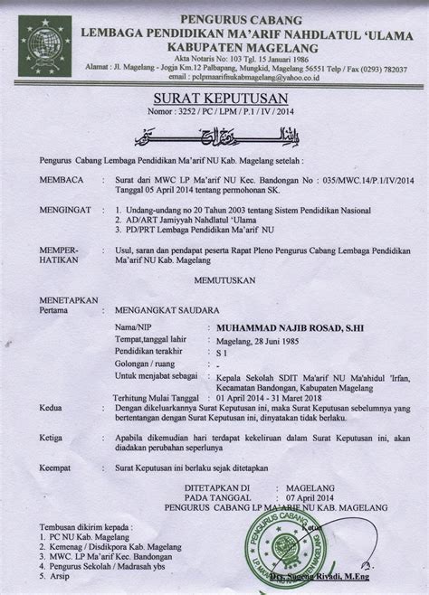 Contoh Kop Surat Yayasan Masjid - Gawe CV