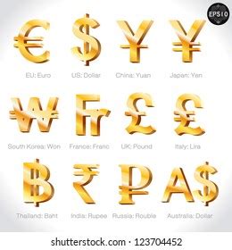 Currency Signs Dollar Euro Yen Yuan Stock Vector (Royalty Free ...