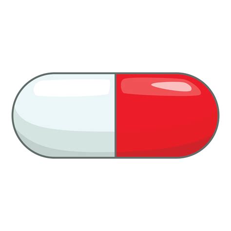 Capsule pill icon, cartoon style 15100445 Vector Art at Vecteezy