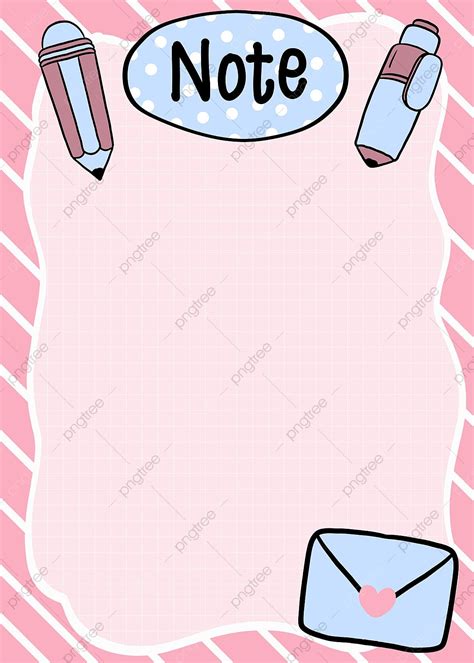 Cute Pink Amd Blue Note Paper Template Background Template Download on ...