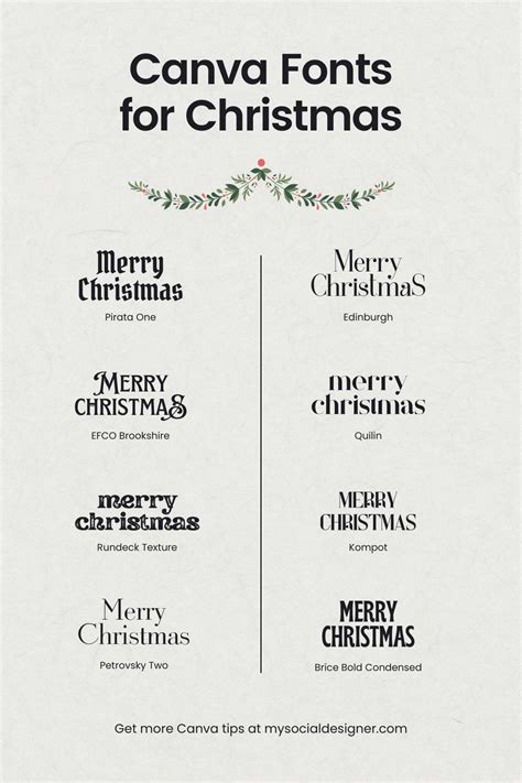 Christmas Fonts in Canva — my social designer