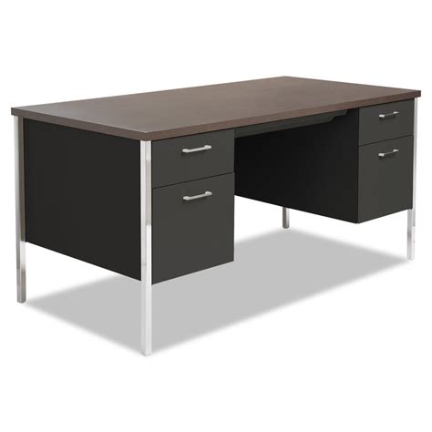 Alera Double Pedestal Steel Desk, Metal Desk, 60w x 30d x 29-1/2h ...