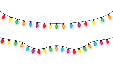 Christmas lights string isolated on white background vector 9095931 ...