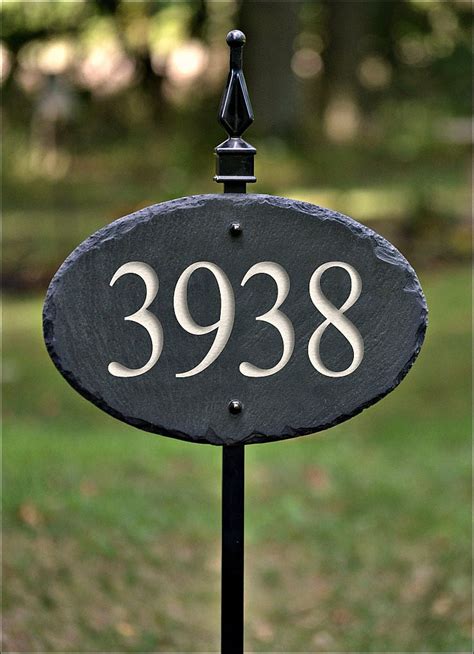 STONE House Numbers Address Plaque / LAWN STAKE by TMichaelStudio