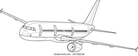 Airplane Sketch Vector Illustration Black White Stock Vector (Royalty ...