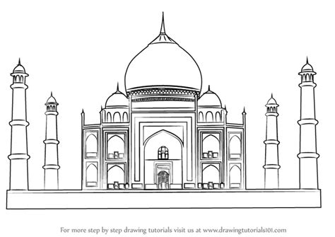 Learn How to Draw Taj Mahal (Wonders of The World) Step by Step : Drawing Tutorials