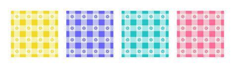 Gingham pattern set flower checkered plaids 7224782 Vector Art at Vecteezy