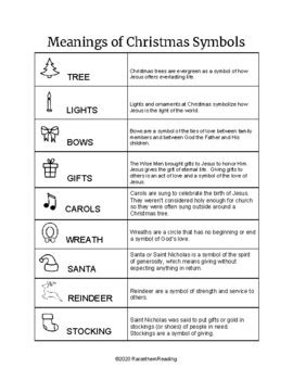 Symbols of Christmas Printable by RaisethemReading | TpT