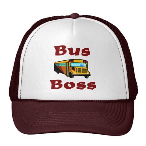 School Bus Driver Hat. Bus Boss. Trucker Hat | Zazzle