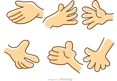 Hand Cartoon Set Vector 88202 Vector Art at Vecteezy