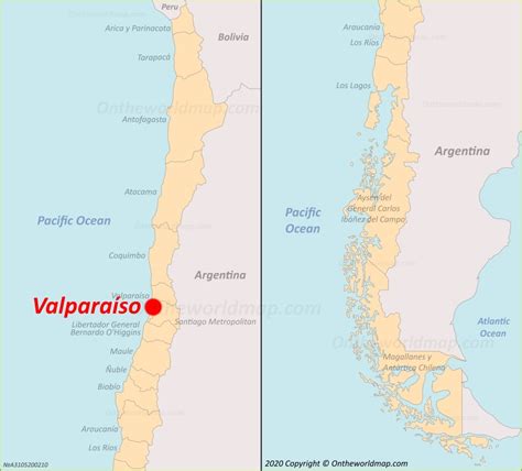 Valparaíso location on the Chile map - Ontheworldmap.com