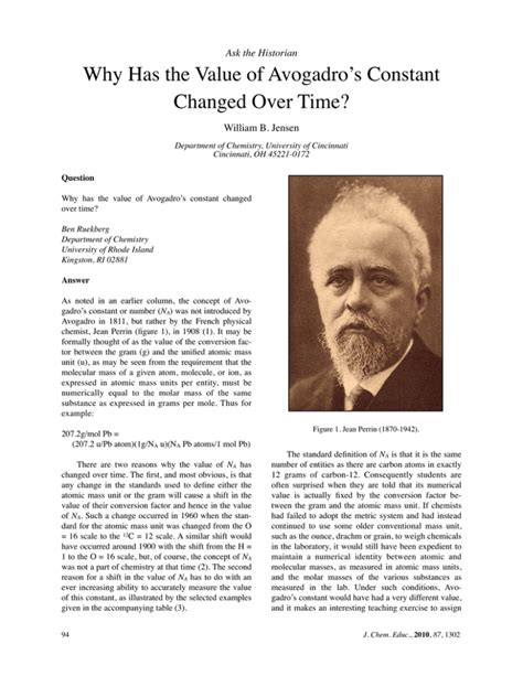 Why Has the Value of Avogadro’s Constant Changed Over Time?