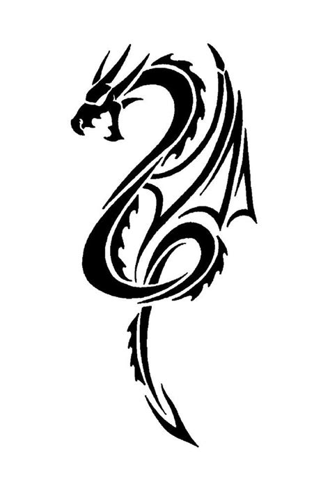 {Fantasy Stencils} | 06 | Dragon High Soar | Small dragon tattoos ...