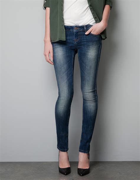 Zara Faded Skinny Jeans in Blue | Lyst