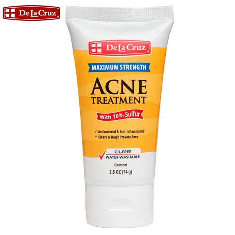 De La Cruz Maximum Strength Sulfur Acne Spot Treatment Cream, Body and ...