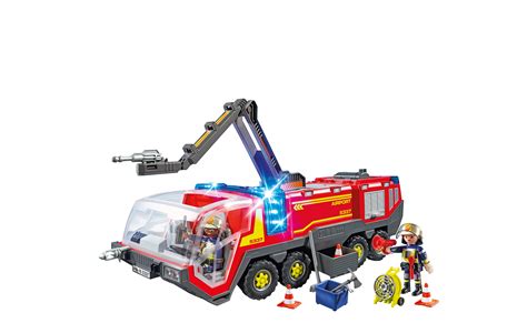 PLAYMOBIL Airport Fire Engine with Lights and Sound Vehicle Playset ...