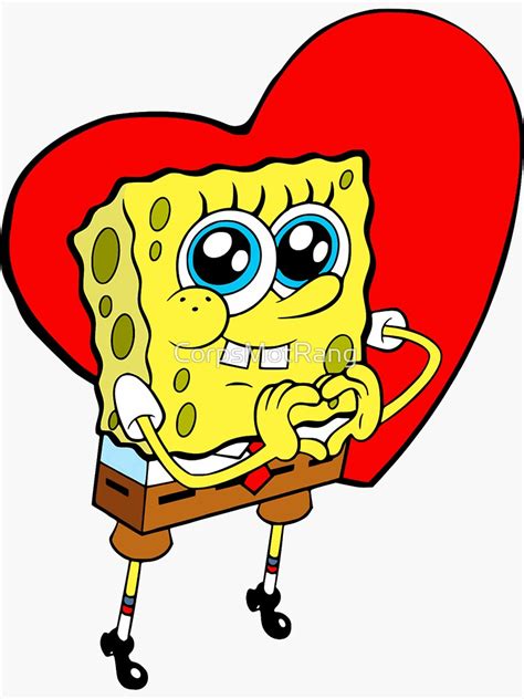 "SpongeBob ️ #Heart" Sticker for Sale by CorpsMotRang | Redbubble