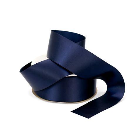 Satin Ribbon - Woven Edge - 38mm x 30m - Navy Blue