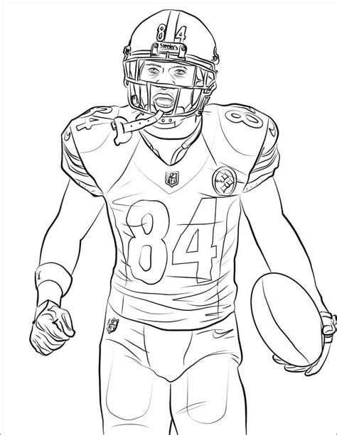 Antonio Brown Football Player Coloring Page - Free Printable Coloring Pages for Kids